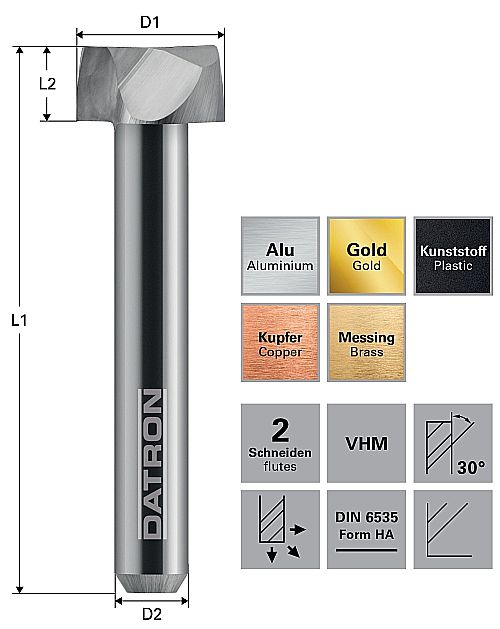 2-skärig planfräs, avsats